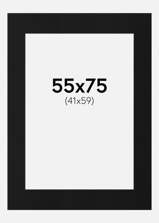Passepartout Sort Standard (Hvid kerne) 55x75 cm (41x59)