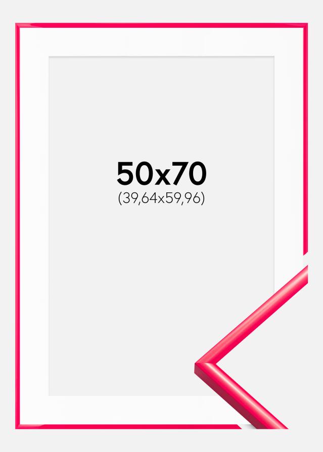 Ramme New Lifestyle Hot Pink 50x70 cm - Passepartout Hvid 16x24 inches
