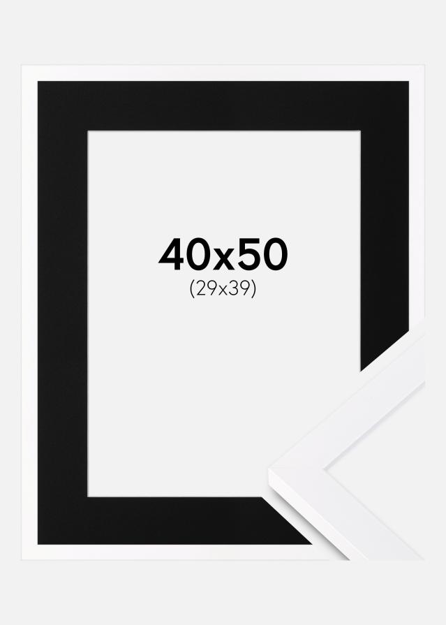 Ramme Selection Hvid 40x50 cm - Passepartout Sort 30x40 cm