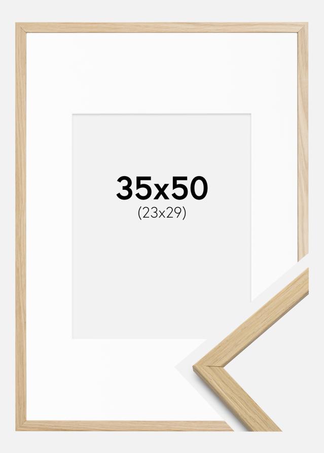 Ramme Edsbyn Eg 35x50 cm - Passepartout Hvid 24x30 cm