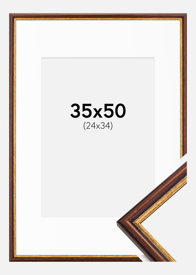 Ramme Horndal Brun 35x50 cm - Passepartout Hvid 25x35 cm