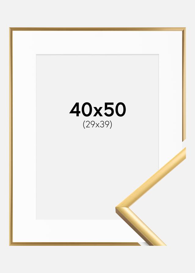 Ramme New Lifestyle Shiny Gold 40x50 cm - Passepartout Hvid 30x40 cm