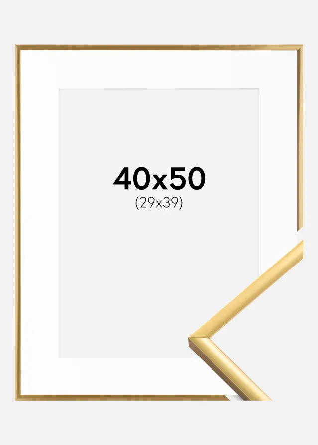 Ramme New Lifestyle Shiny Gold 40x50 cm - Passepartout Hvid 30x40 cm