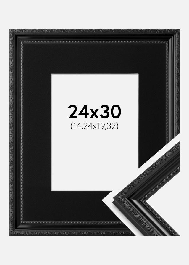 Ramme Abisko Sort 24x30 cm - Passepartout Sort 6x8 inches