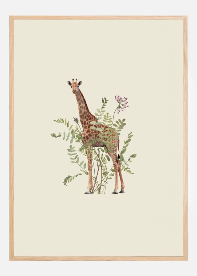 Floral giraffe Plakat