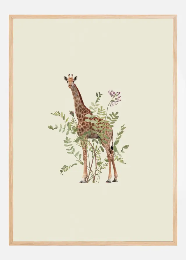 Floral giraffe Plakat