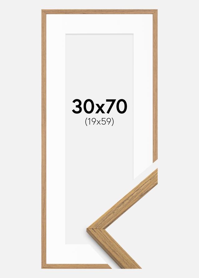 Ramme Edsbyn Teak 30x70 cm - Passepartout Hvid 20x60 cm