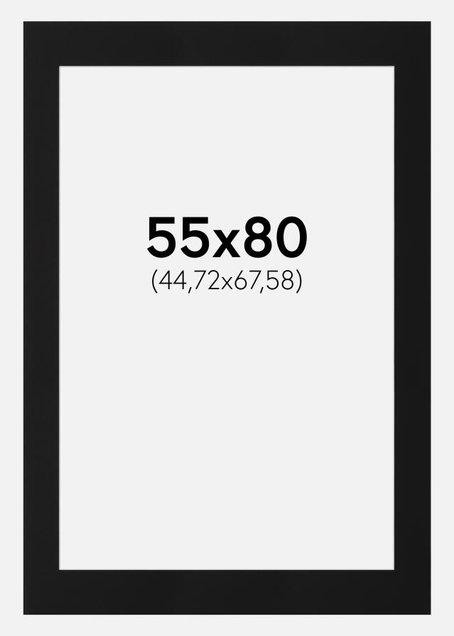Passepartout Sort Standard (Hvid kerne) 55x80 cm (44,72x67,58)