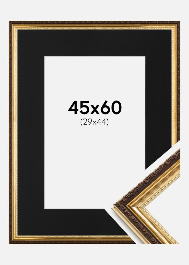 Ramme Abisko Guld 45x60 cm - Passepartout Sort 30x45 cm
