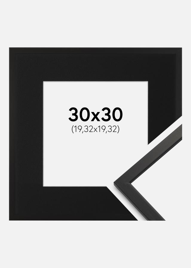 Ramme Edsbyn Sort 30x30 cm - Passepartout Sort 8x8 inches