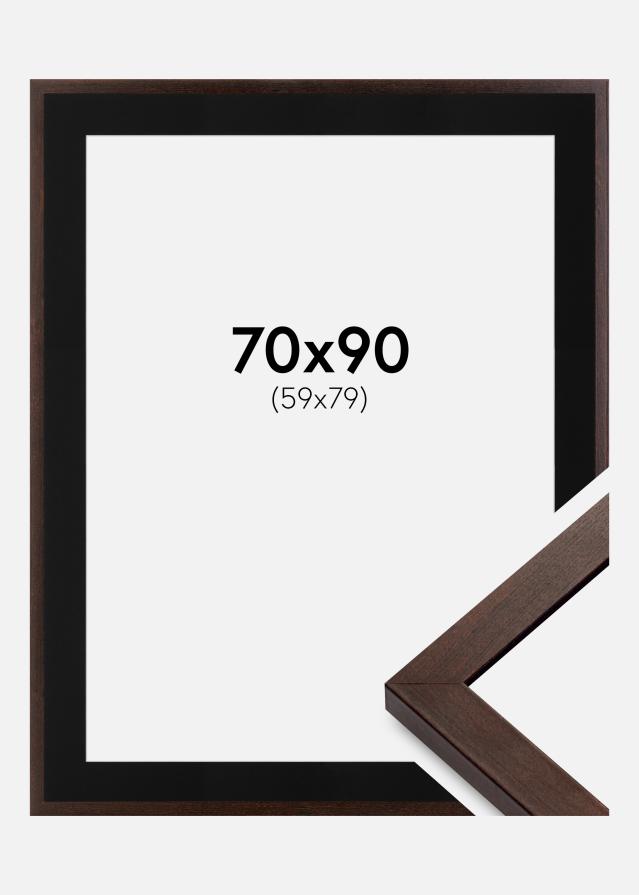 Ramme Selection Valnød 70x90 cm - Passepartout Sort 60x80 cm