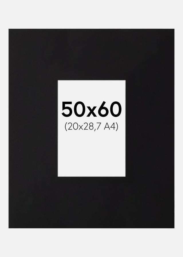 Passepartout XXL Sort (Hvid Kerne) 50x60 cm (20x28,7)