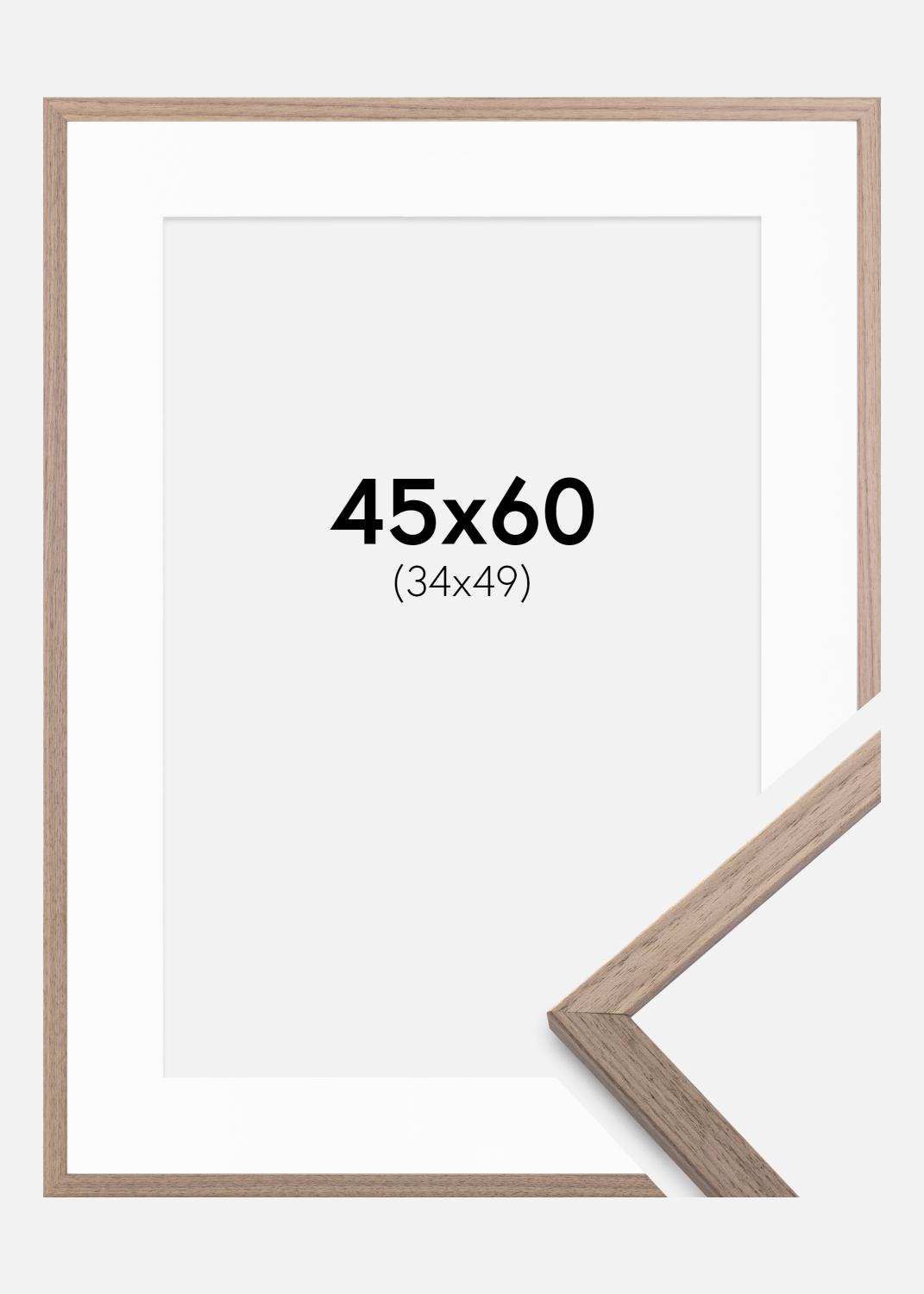 Product Image for Ramme Edsbyn Lys Valnød 45x60 cm - Passepartout Hvid 35x50 cm