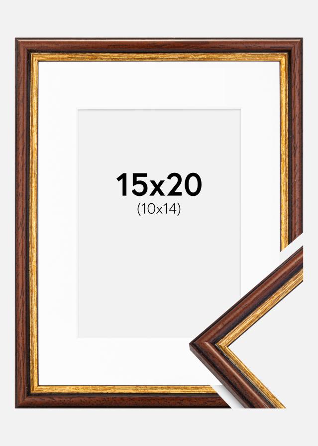 Ramme Horndal Brun 15x20 cm - Passepartout Hvid 11x15 cm