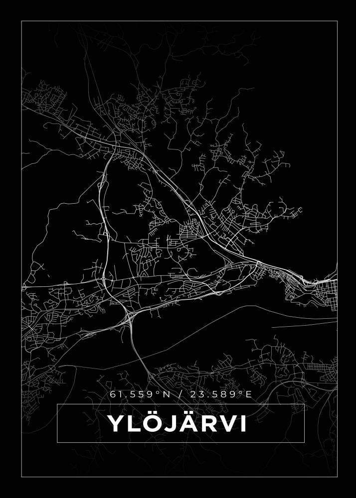 Kort - Ylöjärvi - Sort Plakat