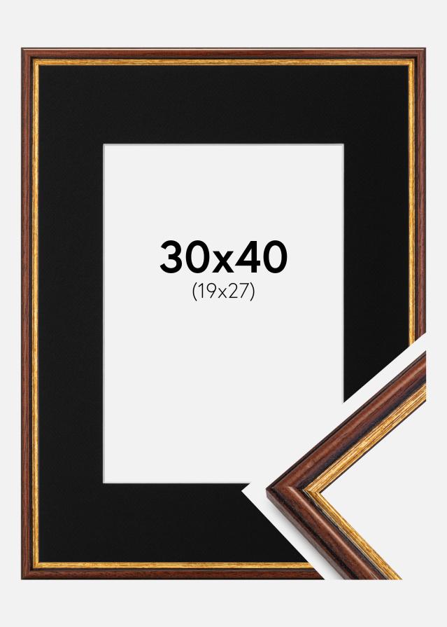 Ramme Horndal Brun 30x40 cm - Passepartout Sort 20x28 cm