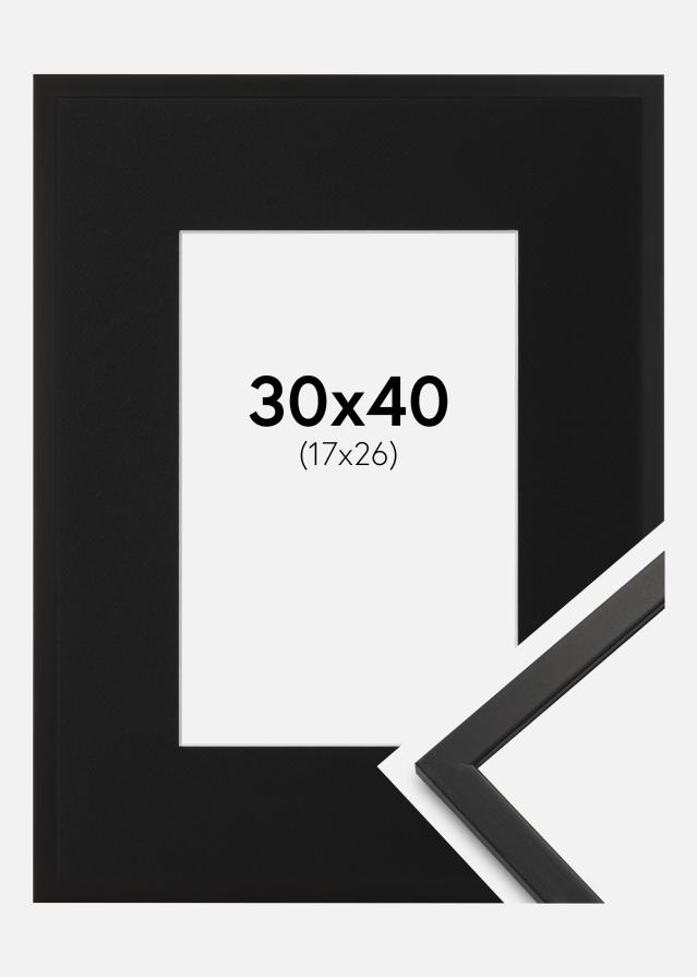 Ramme Edsbyn Sort 30x40 cm - Passepartout Sort 18x27 cm