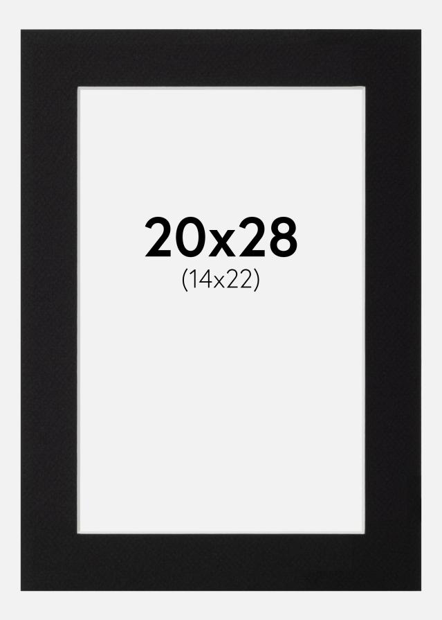 Passepartout Sort Standard (Hvid Kerne) 20x28 cm (14x22)