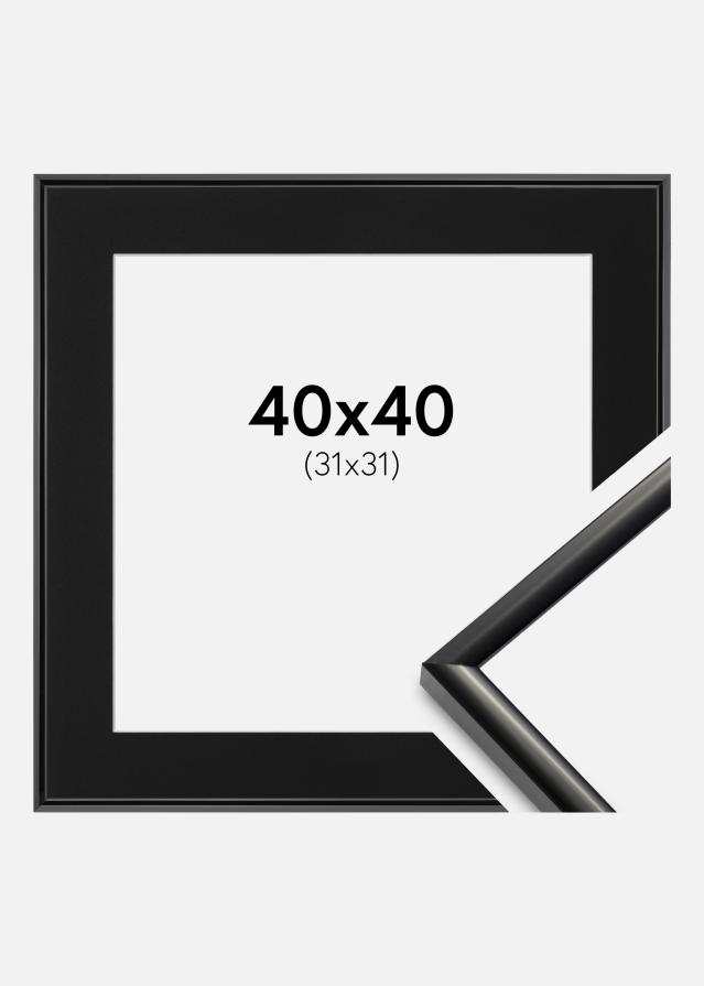 Ramme New Lifestyle Sort 40x40 cm - Passepartout Sort 32x32 cm