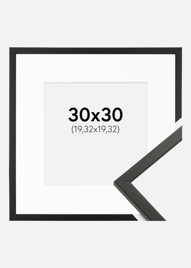 Ramme Galant Sort 30x30 cm - Passepartout Hvid 8x8 inches