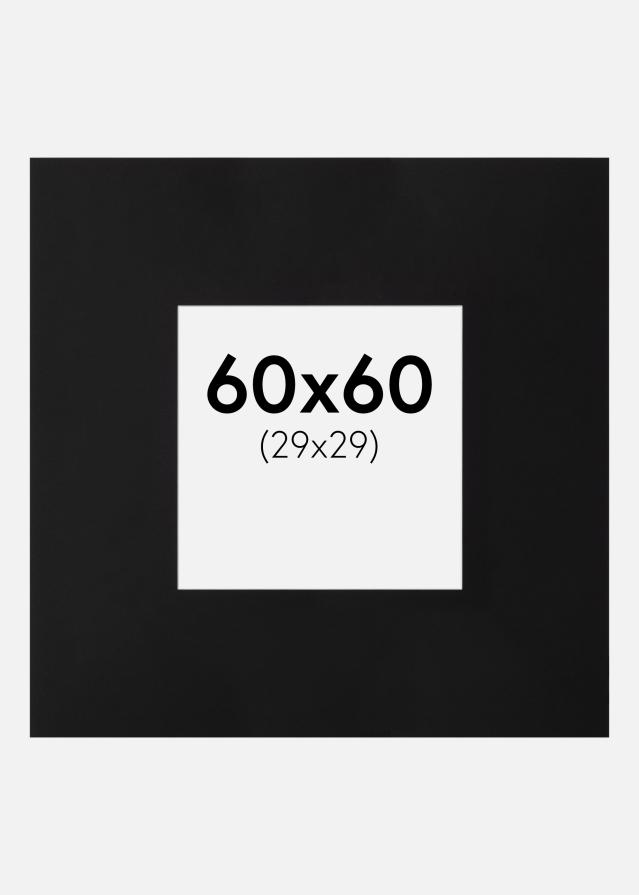 Passepartout XXL Sort (Hvid Kerne) 60x60 cm (29x29)
