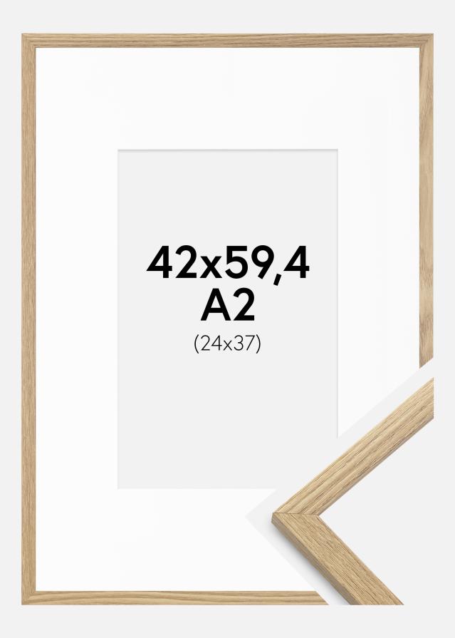 Ramme Trendy Eg 42x59,4 cm (A2) - Passepartout Hvid 25x38 cm