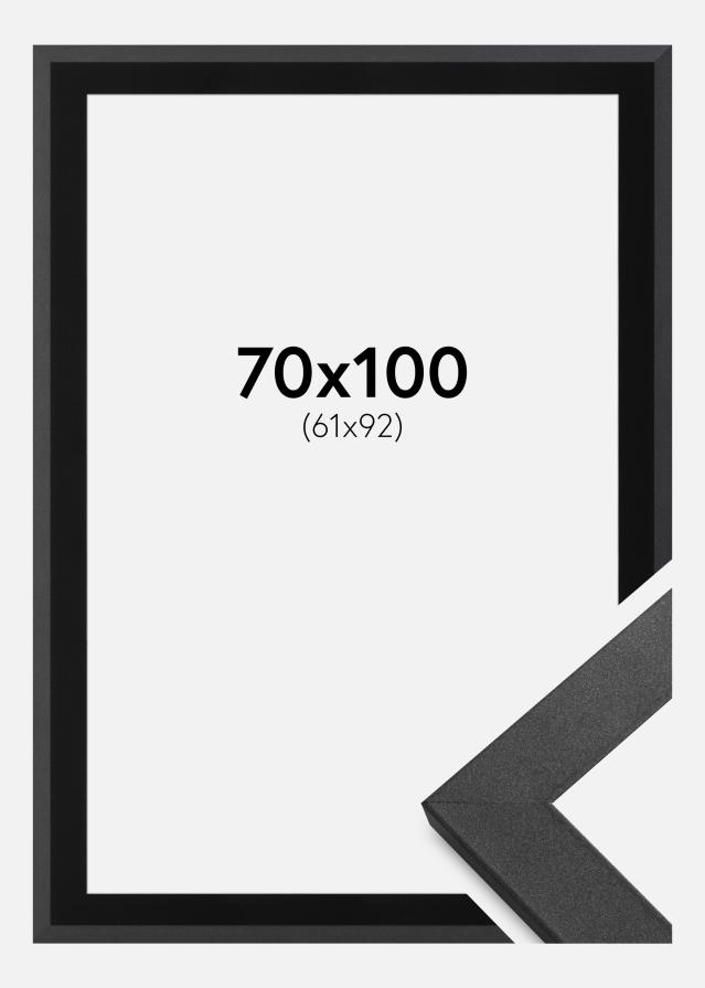 Ramme Graphite Wood 70x100 cm - Passepartout Sort 62x93 cm