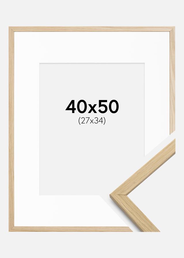Ramme Edsbyn Eg 40x50 cm - Passepartout Hvid 28x35 cm