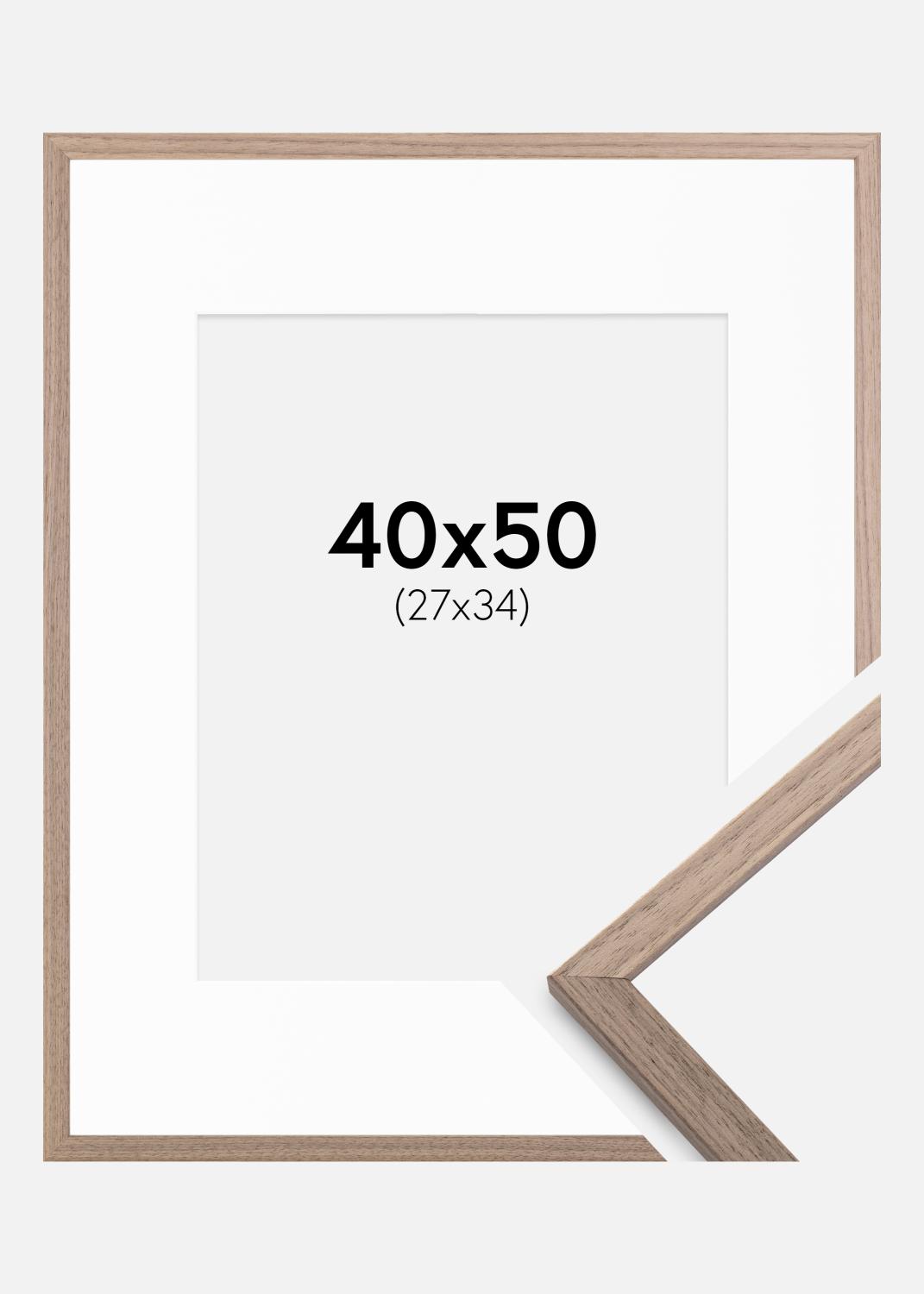 Product Image for Ramme Edsbyn Lys Valnød 40x50 cm - Passepartout Hvid 28x35 cm