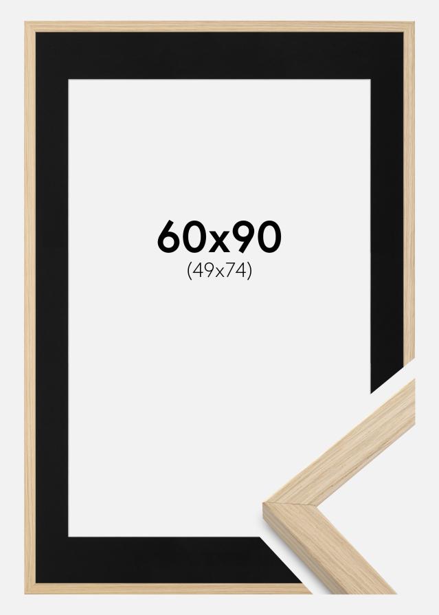 Ramme Grimsåker Eg 60x90 cm - Passepartout Sort 50x75 cm