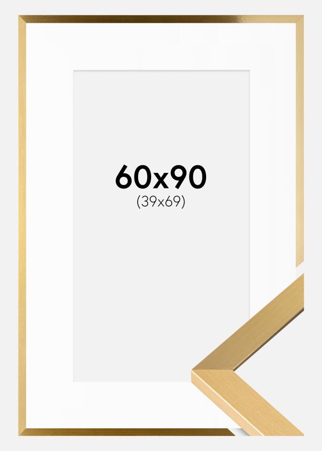Ramme Selection Guld 60x90 cm - Passepartout Hvid 40x70 cm
