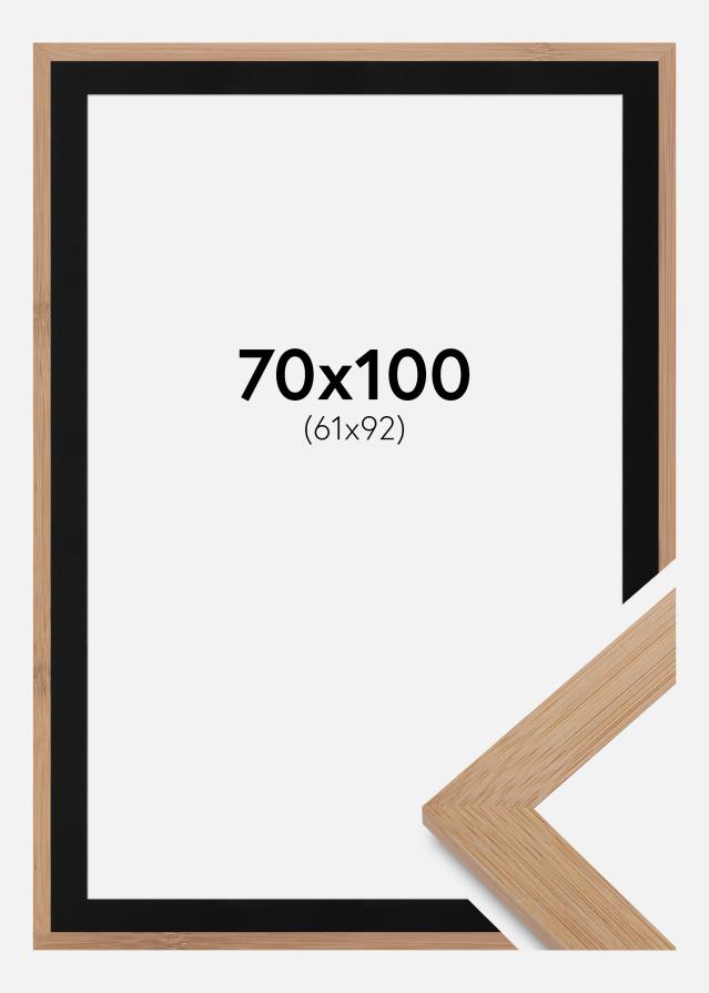 Ramme Hoei Bambus 70x100 cm - Passepartout Sort 62x93 cm