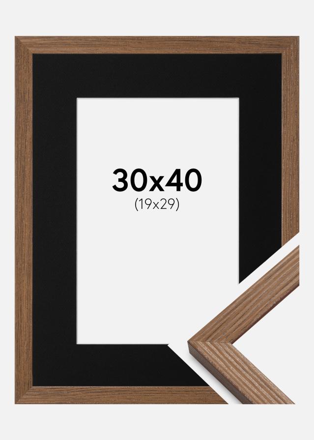 Ramme Fiorito Mørk Eg 30x40 cm - Passepartout Sort 20x30 cm