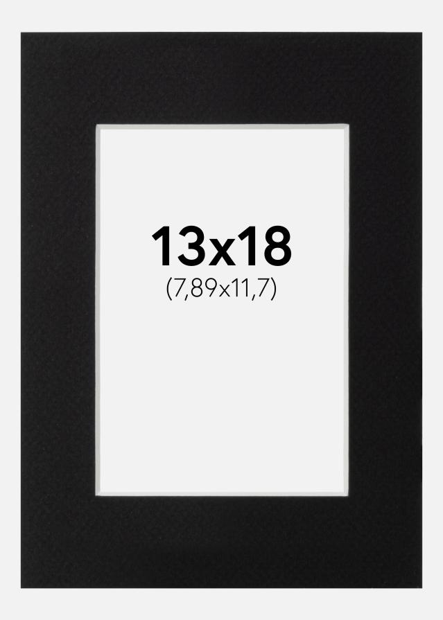 Passepartout Sort Standard (Hvid Kerne) 13x18 cm (7,89x11,7)
