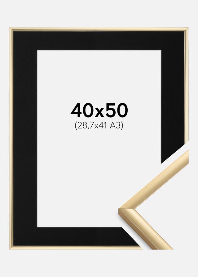 Ramme New Lifestyle Guld 40x50 cm - Passepartout Sort 29,7x42 cm (A3)