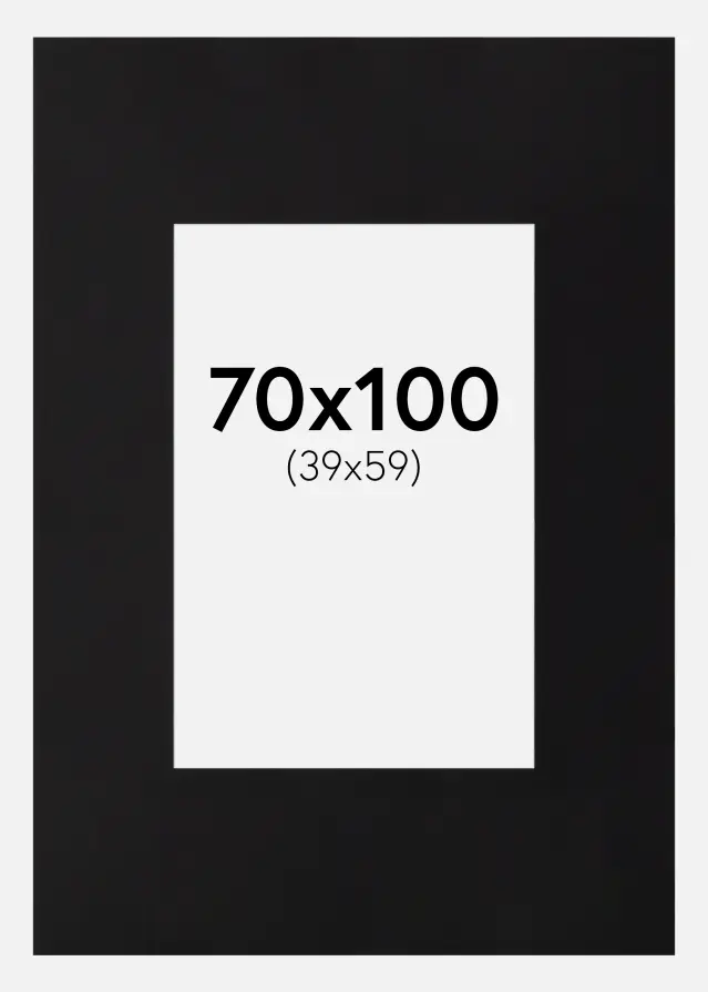 Passepartout XXL Sort (Hvid Kerne) 70x100 cm (39x59)