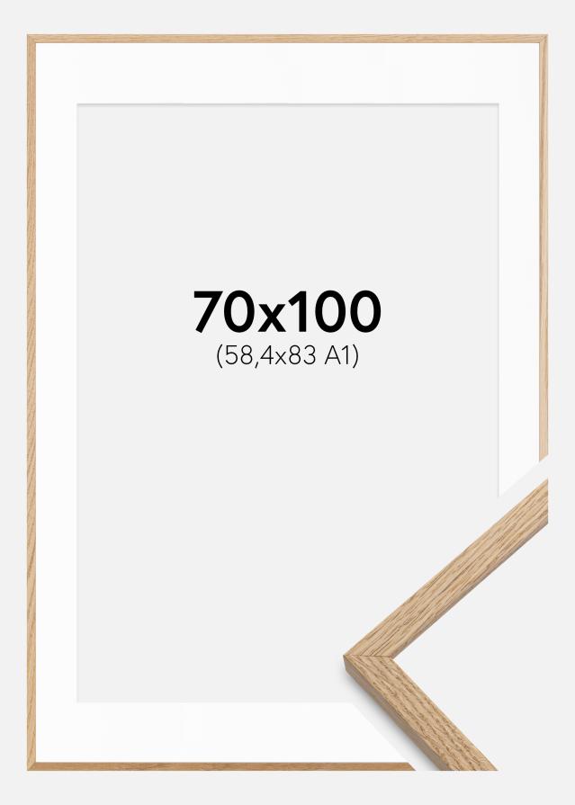 Ramme Oslo Eg 70x100 cm - Passepartout Hvid 59,4x84 cm (A1)