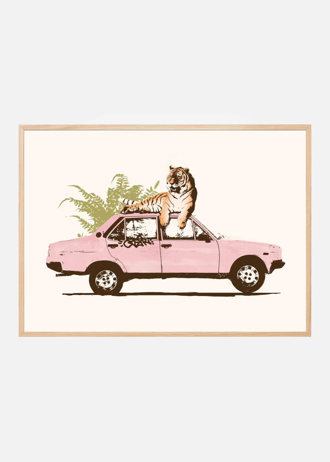 Product Image for Tiger On Car Plakat (100x140 cm)