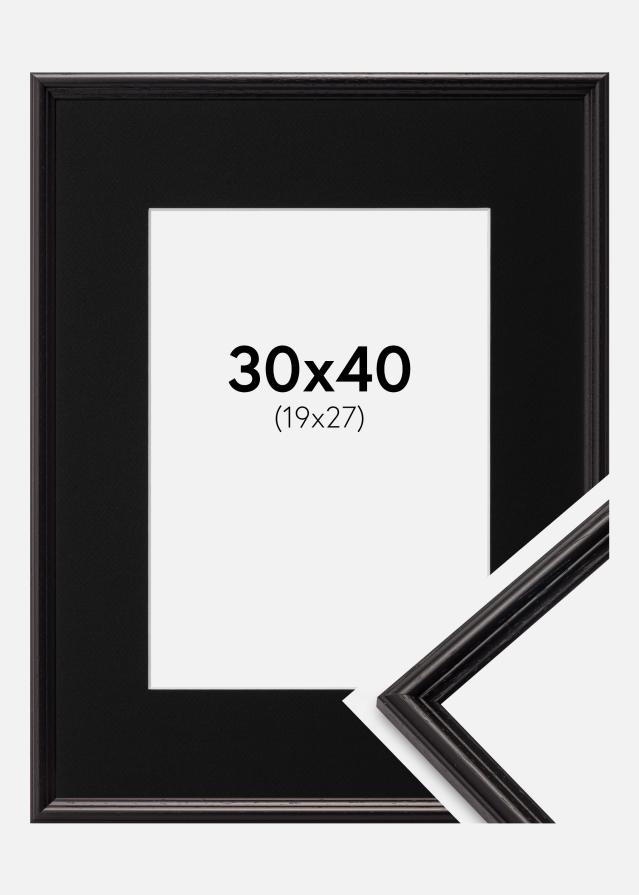 Ramme Horndal Sort 30x40 cm - Passepartout Sort 20x28 cm
