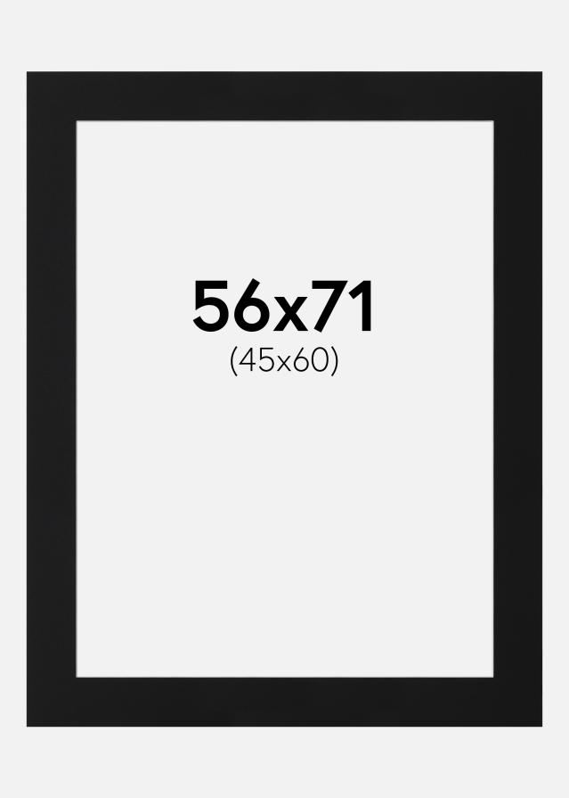 Passepartout Sort Standard (Hvid kerne) 56x71 cm (45x60)