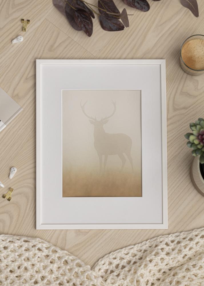 Ramme Galant Hvid 15x20 cm - Passepartout Hvid 4x6 inches