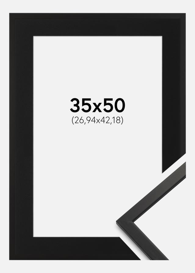 Ramme Edsbyn Sort 35x50 cm - Passepartout Sort 11x17 inches