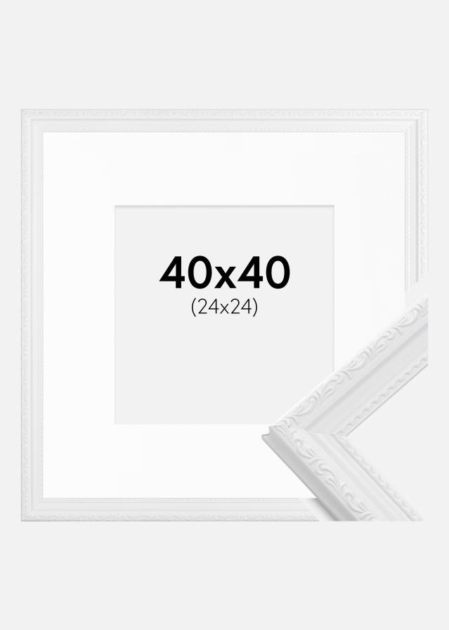 Ramme Abisko Hvid 40x40 cm - Passepartout Hvid 25x25 cm