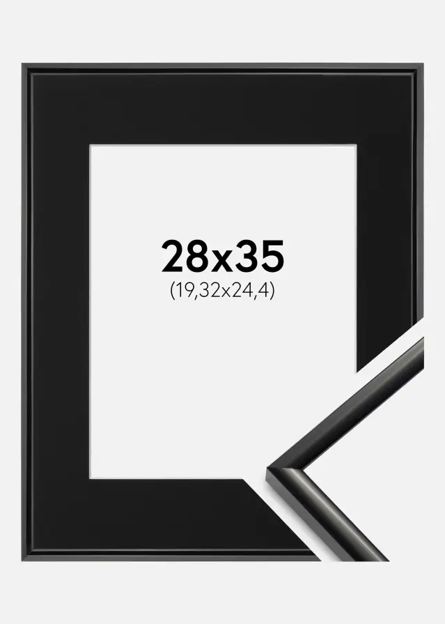 Ramme New Lifestyle Sort 28x35 cm - Passepartout Sort 8x10 inches