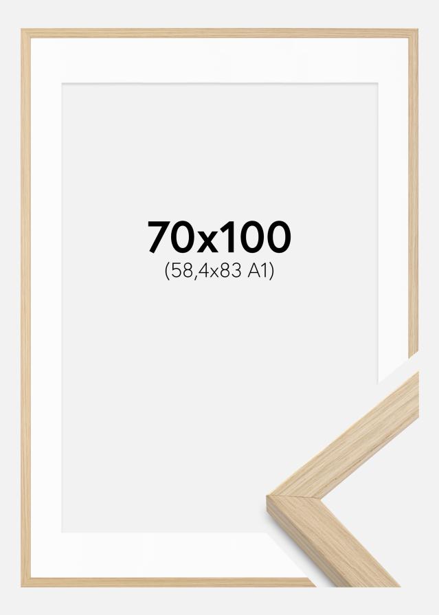 Ramme Grimsåker Eg 70x100 cm - Passepartout Hvid 59,4x84 cm (A1)