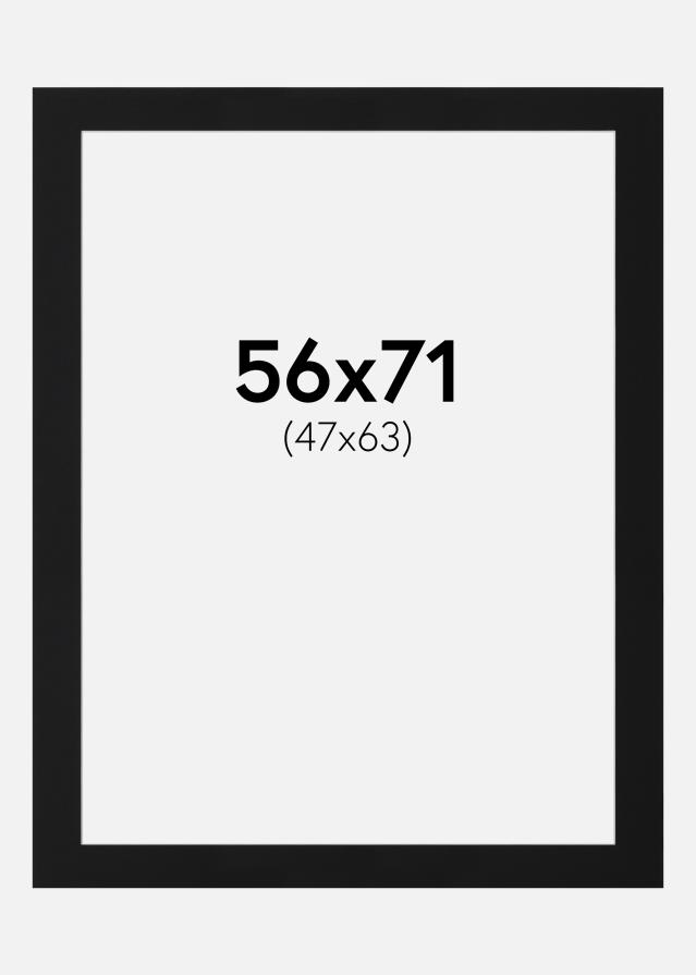 Passepartout Sort Standard (Hvid kerne) 56x71 cm (47x63)