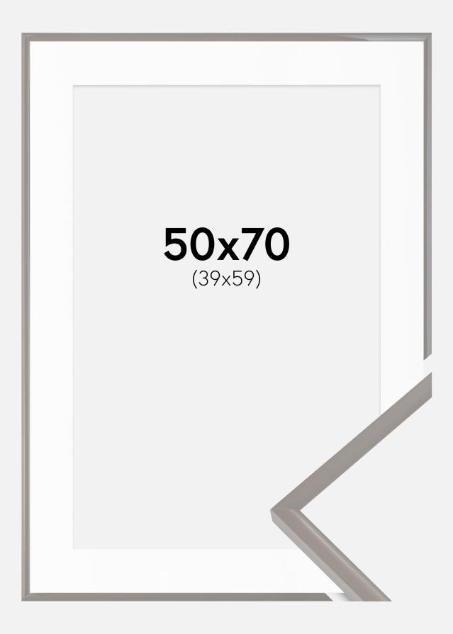 Ramme New Lifestyle Earth Grey 50x70 cm - Passepartout Hvid 40x60 cm