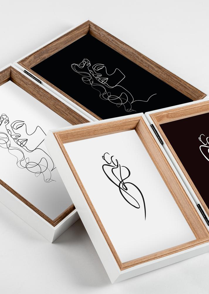 Silhouette Folderamme Valnød 13x18 cm - 2 billeder