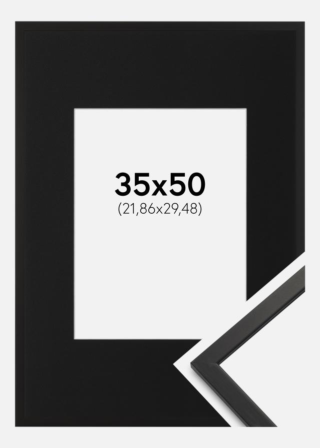 Ramme Edsbyn Sort 35x50 cm - Passepartout Sort 9x12 inches