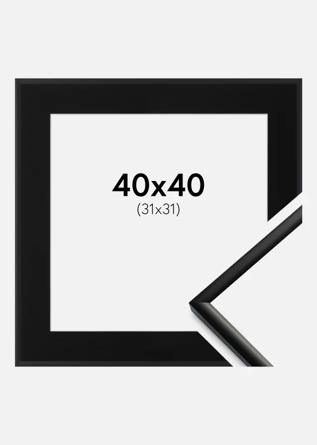 Ramme New Lifestyle Mat Sort 40x40 cm - Passepartout Sort 32x32 cm